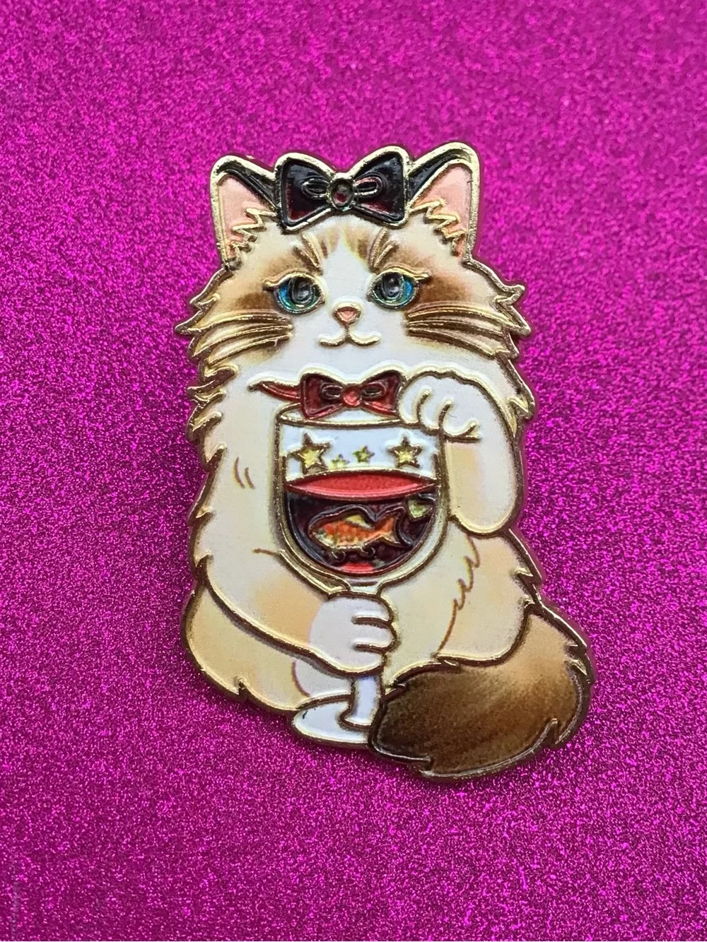 Wine Cat Enamel Pin